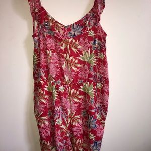 A Red Floral Roxy Romper